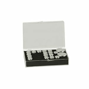 EM-Tec SB28 medium size clear styrene box for 28 standard 12.7mm SEM pin stubs