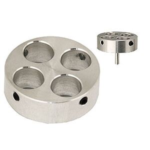 EM-Tec J4 multi stub holder for 4 x Ø9.5mm JEOL stubs, Ø31.5x10mm, pin