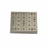 EM-Tec CS25/4 C-Square multi pin stub holder for 25x Ø12.7mm or 4x or 9x Ø25.4mm pin stubs, Ø14mm JEOL stub