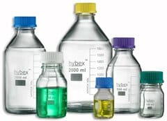 hybex Media Storage Bottle, 50 ml, GL32 Blue Caps