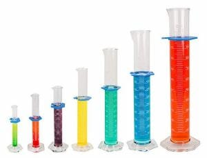 Glass Cylinders with Hex Bases and Double Metric Scales